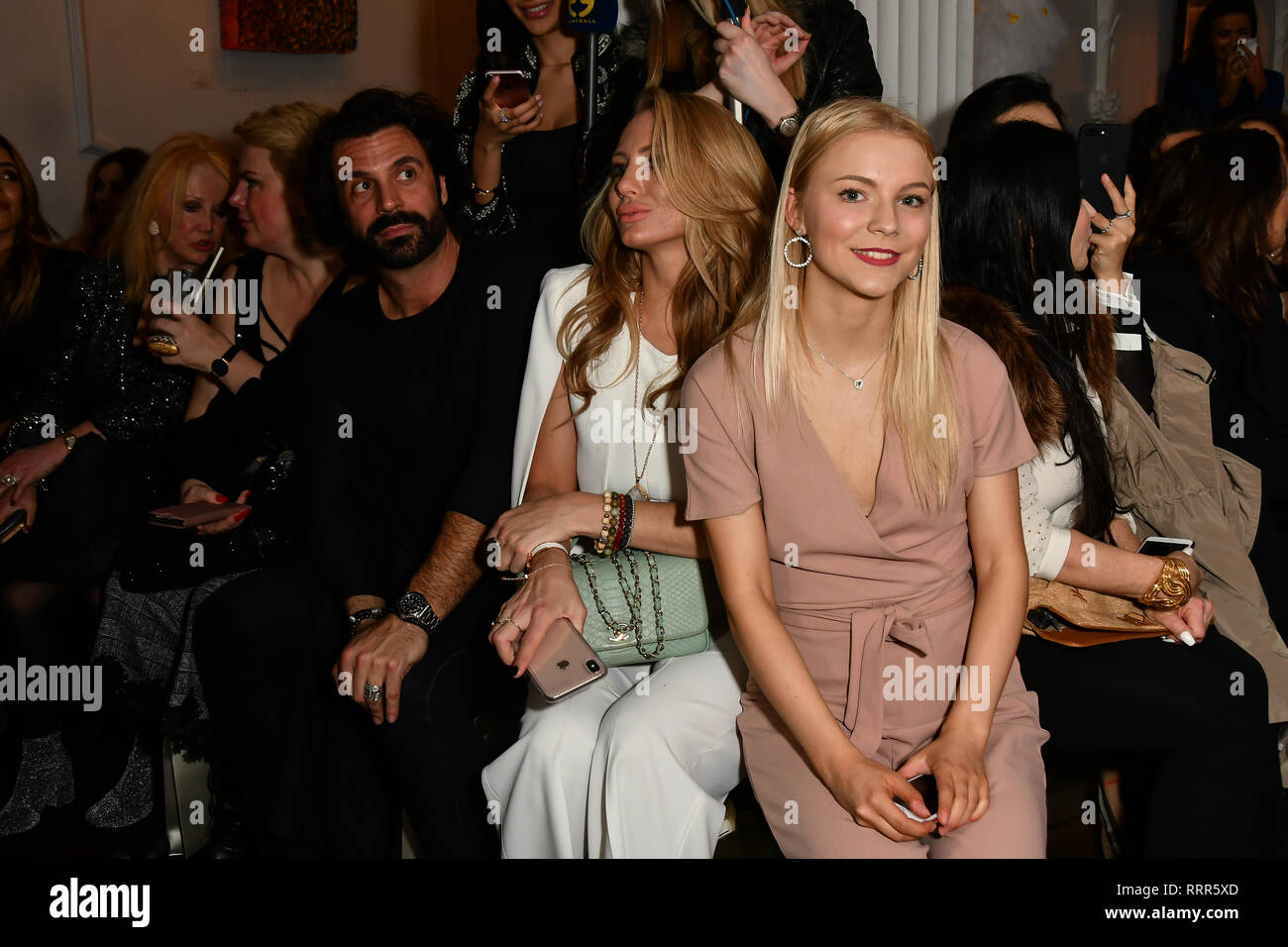 Londres, Royaume-Uni. 26 févr. 2019. Défilé Nina Naustdal SS19/20 collection par la London School of Beauty & Make-up à Bagatelle le 26 février 2019, Londres, Royaume-Uni. Credit Photo : Alamy/Capital Live News Banque D'Images