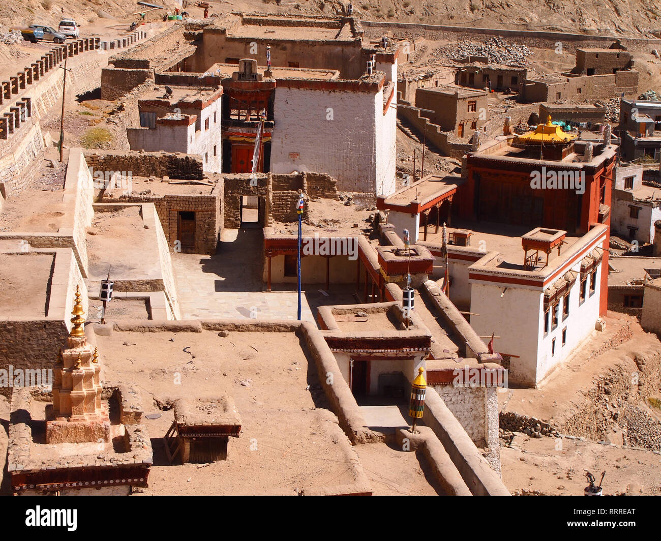Vue panoramique sur la ville de Leh (Ladakh) du Palais Royal Banque D'Images