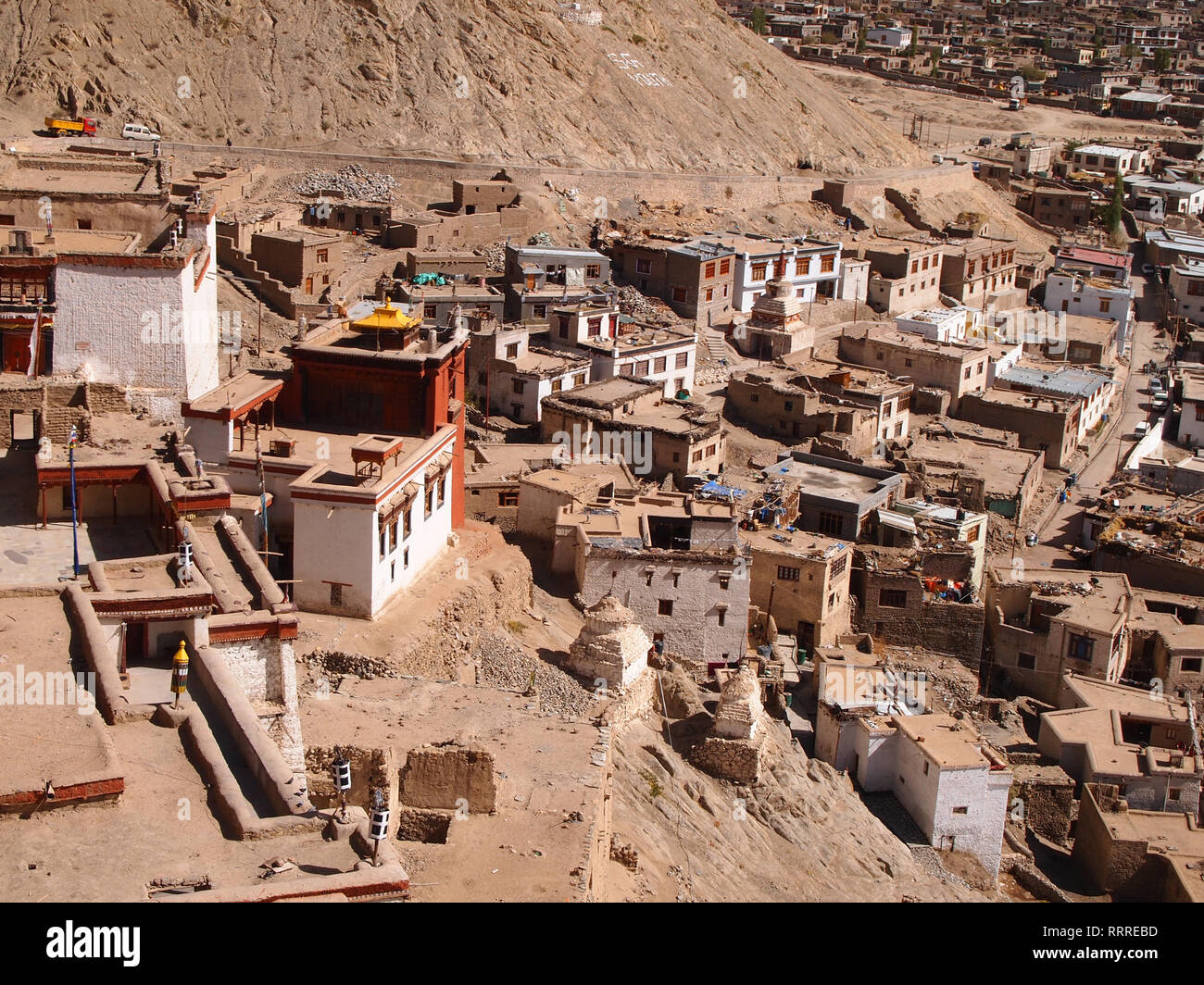 Vue panoramique sur la ville de Leh (Ladakh) du Palais Royal Banque D'Images