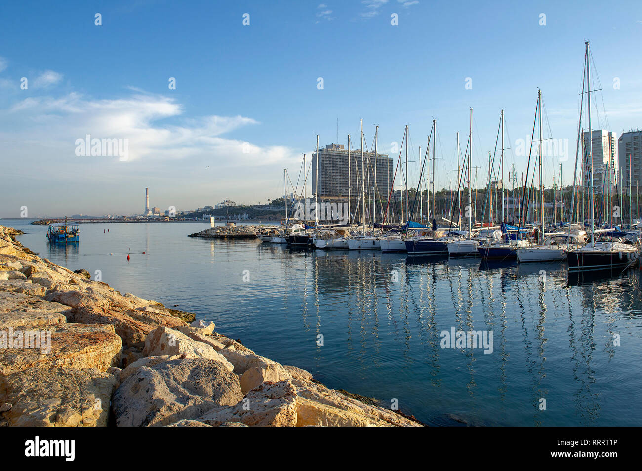 Le port de plaisance de Tel Aviv, Israël Banque D'Images
