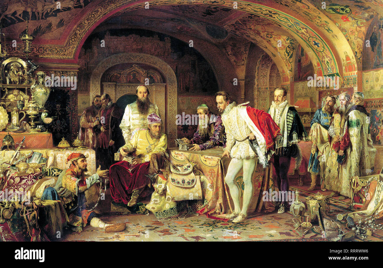 Ivan le Terrible montre ses trésors à l'ambassadeur anglais Jerome Horsey - Alexander Litovchenko, 1875 Banque D'Images