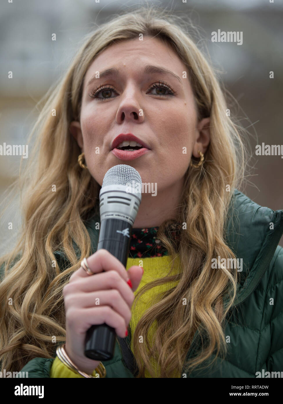 Pas de chasse à Mars à l'ambassade du Japon, protester contre le décision de se retirer de la Commission baleinière internationale (CBI) et reprendre la chasse commerciale. Avec : Carrie Symonds Où : London, Royaume-Uni Quand : 26 Jan 2019 Credit : Wheatley/WENN Banque D'Images