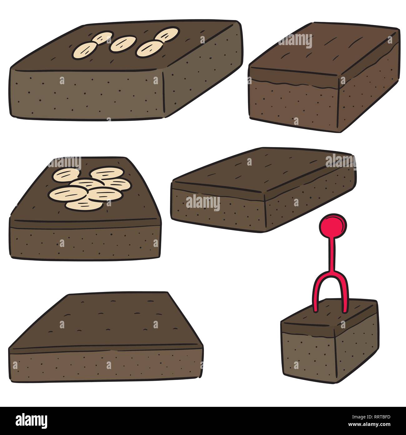 Vector set de brownies Illustration de Vecteur