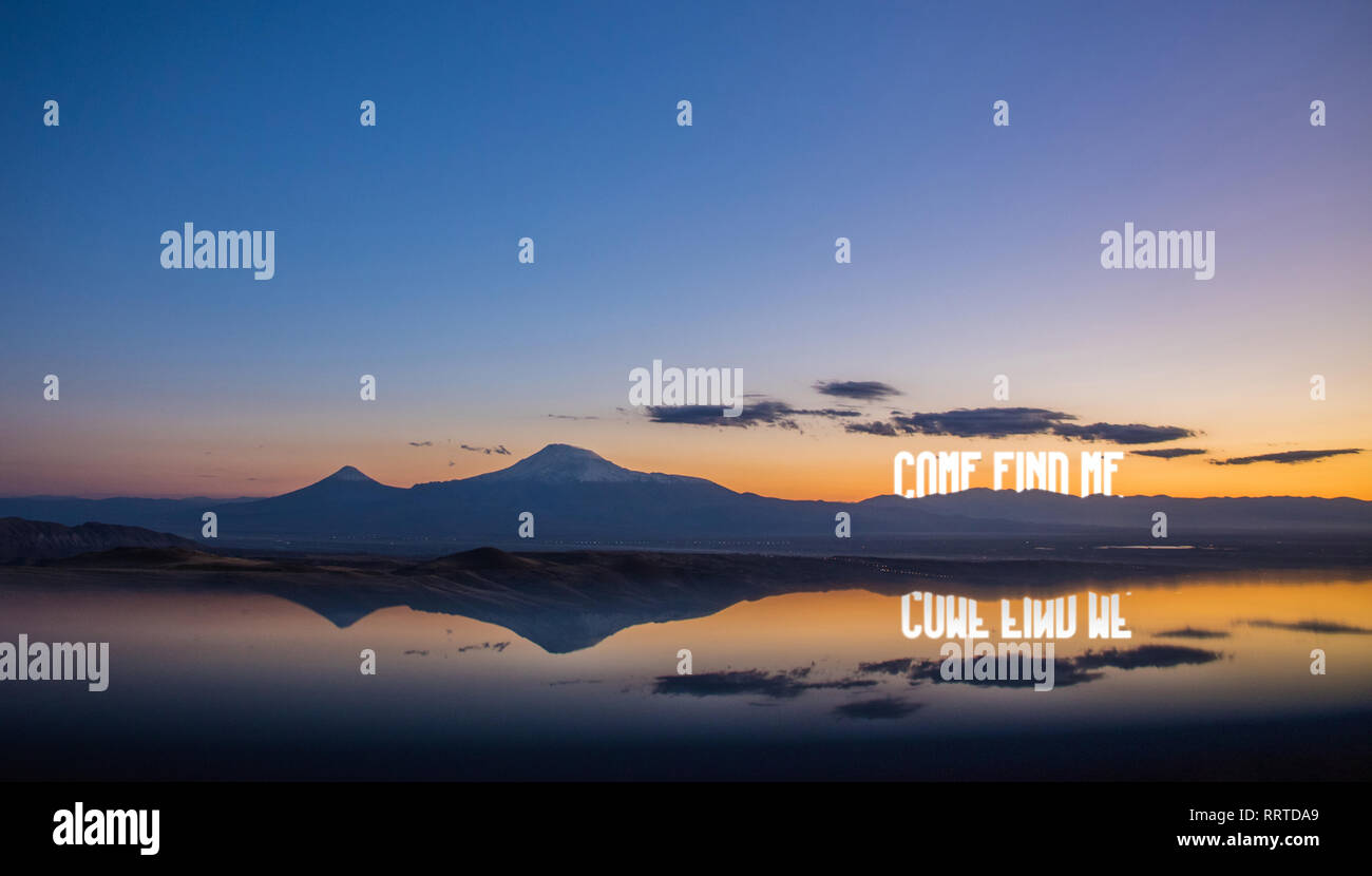 Venez me trouver au-dessus des montagnes Banque D'Images