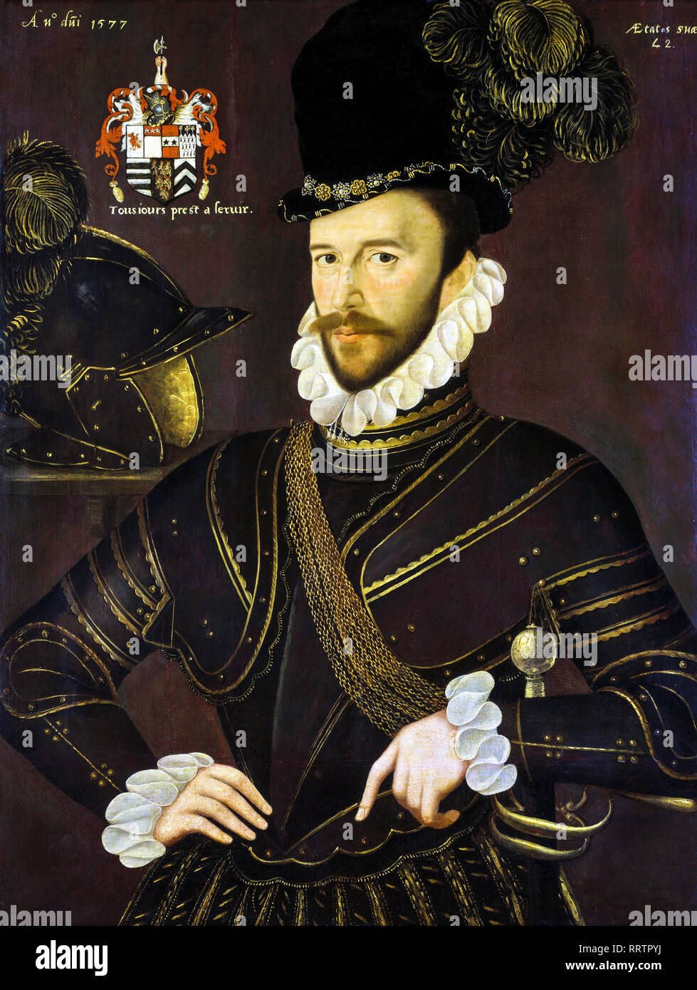 Richard Drake (1535-1603), portrait, vers 1577 Banque D'Images