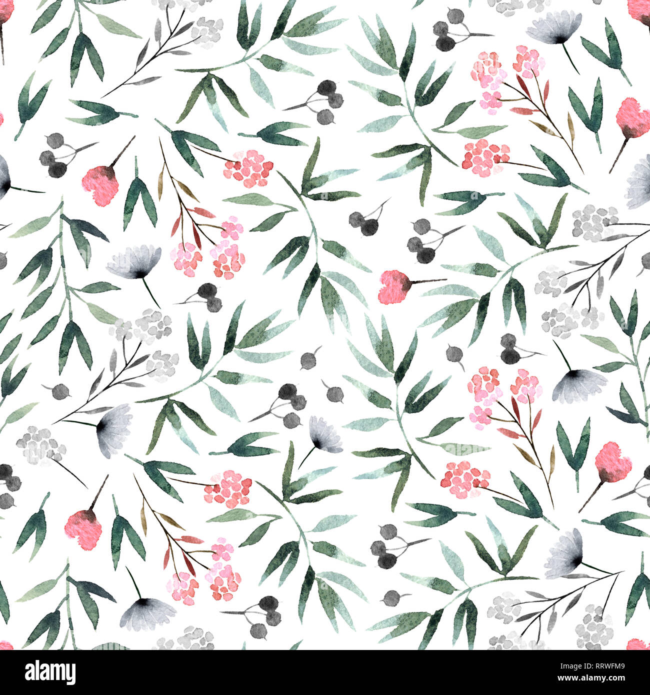 Isolé sur fond blanc avec motif transparent pour votre conception de la flore, papier peint, textile, papier d'emballage et d'autres. Banque D'Images