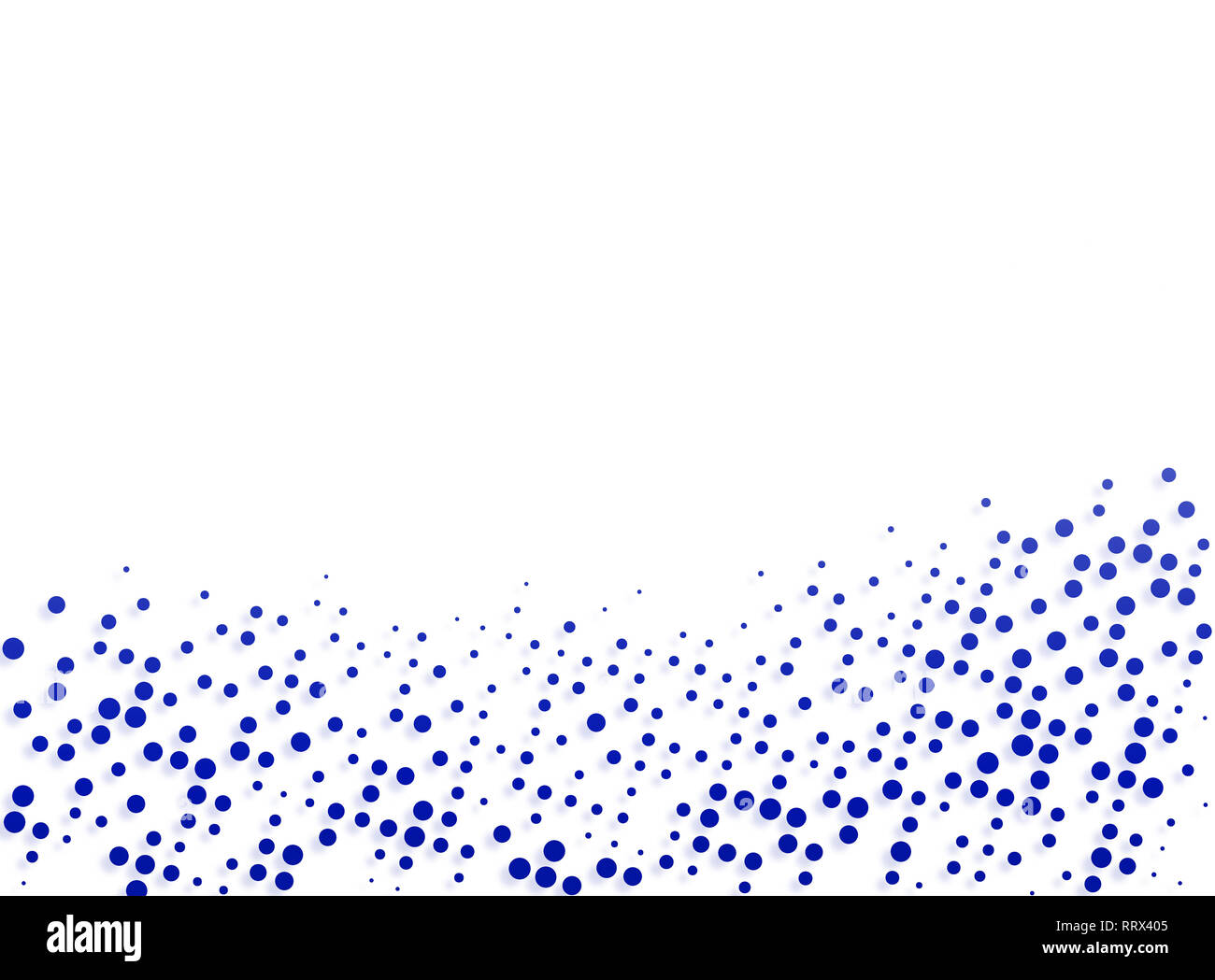 Blue abstract dotted background with copy space et chemin de détourage. Creative modèle de demi-teinte avec ombre portée, modèle de conception et illustration on white Banque D'Images