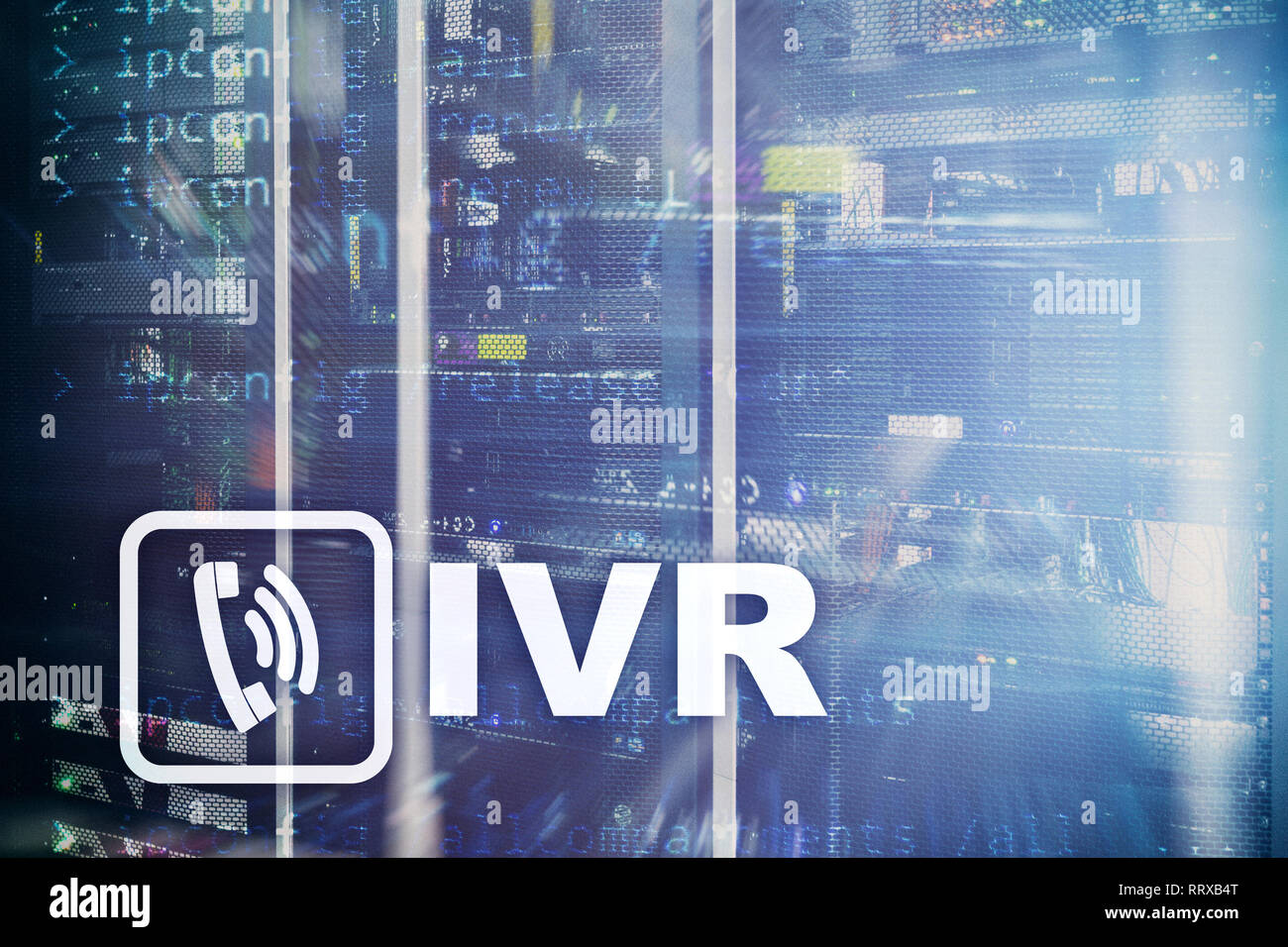 Réponse Vocale Interactive IVR. Concept commercial de centre d'appels. Banque D'Images