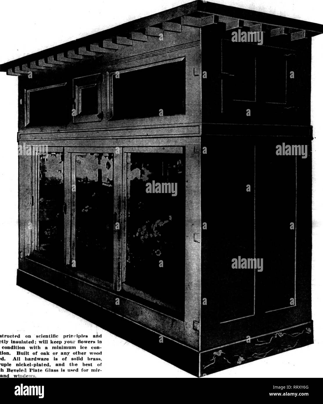 . Les fleuristes [microforme] examen. La floriculture. Réfrigérateurs notre exposition au cours de la Convention de la Société des fleuristes américains au Colisée, Chicago, 20 août&gt;23, a été le premier réfrigérateur refroidi mécaniquement jamais présenté à une Convention pour fleuristes, pour lequel nous avons reçu un certificat de mérite. Écrire pour catalogue.. Scientlflc principleB 1 construit sur et parfaitement isolés ; gardera votre HowerH Id bon état avec un rnlnimum Ice la consommation. Construit de chêne ou tout autre bois désiré. L'ensemble du matériel est en laiton massif, qiiadrnple nickelé, et le meilleur des BeTeled tranchée plat Banque D'Images