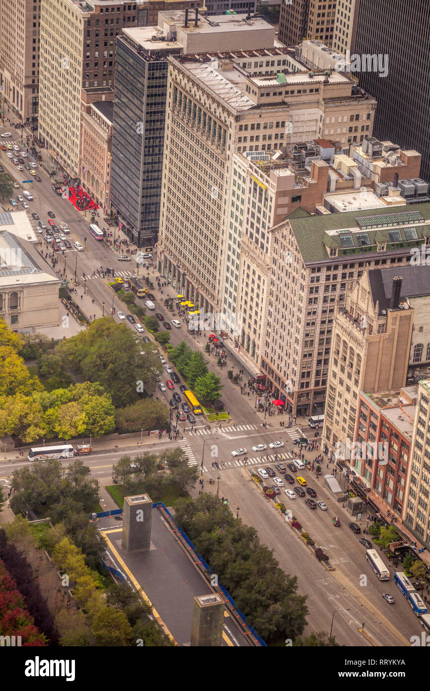 La Michigan Avenue Chicago d'en haut Banque D'Images