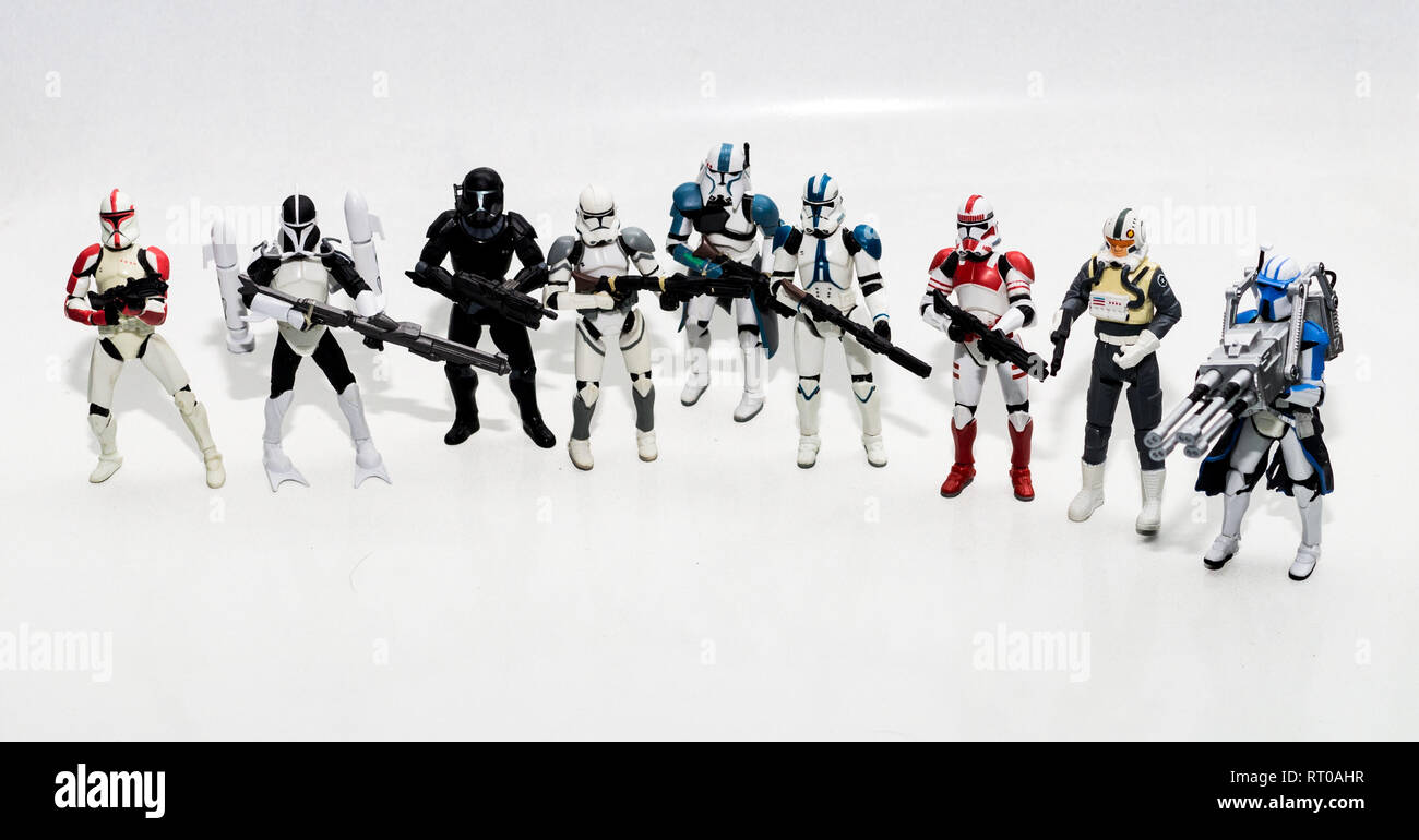 Star Wars Clone Troopers alignés Banque D'Images