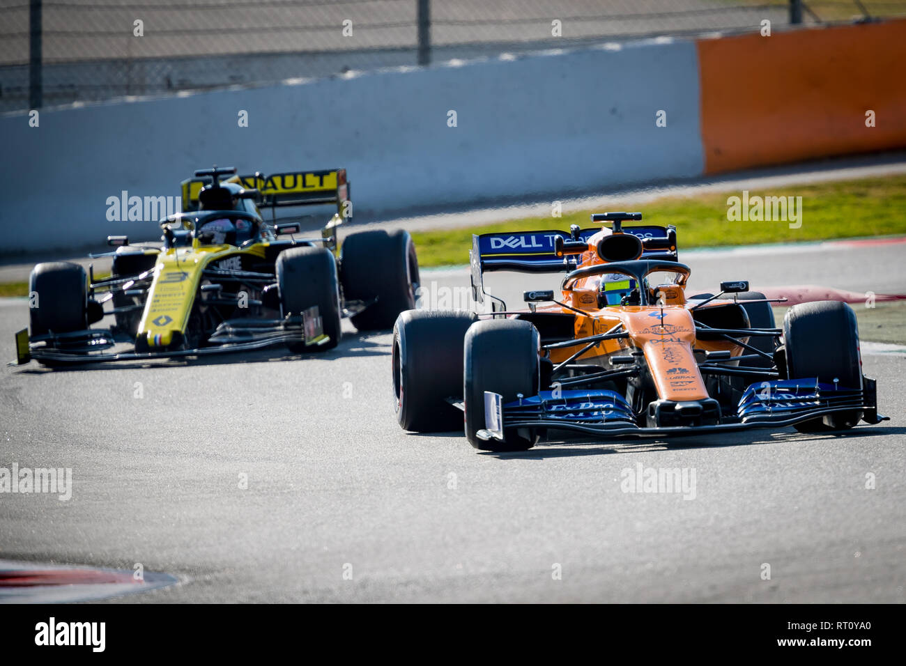Lando Norris de McLaren pendant le premier voyage de deuxième semaine F1 Jours de test en circuit de Montmelo. Banque D'Images