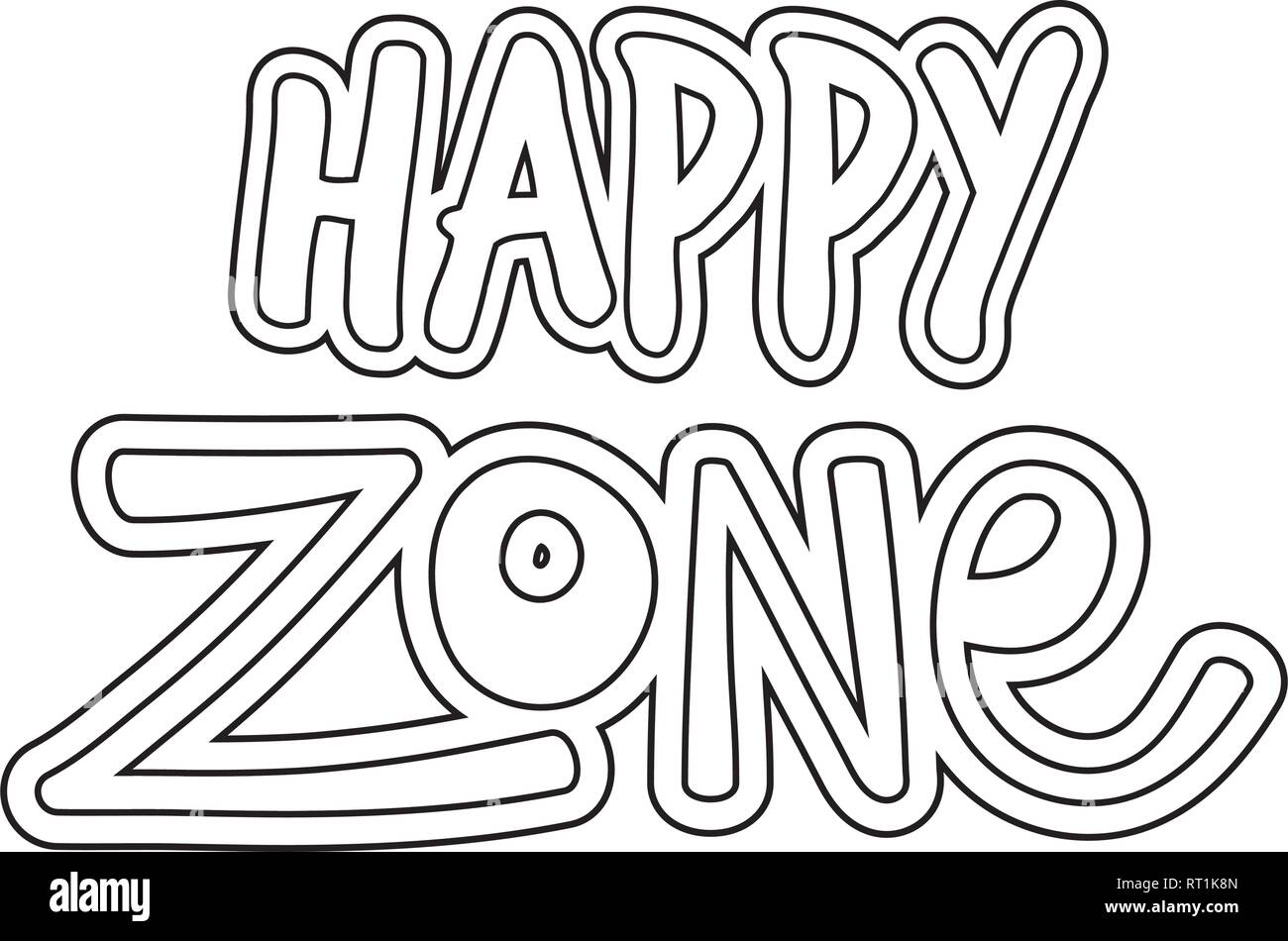 Happy kids zone étiquette de texte Illustration de Vecteur