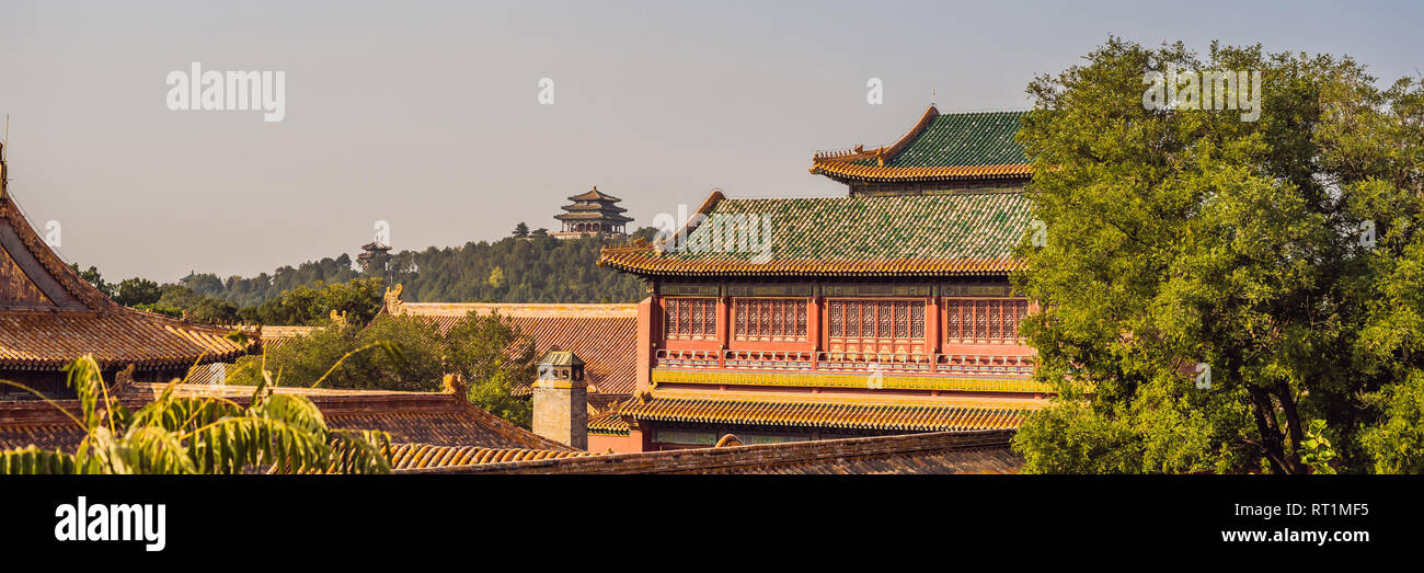 Ancien palais royal de la Cité Interdite à Beijing, Chine BANNER, format long Banque D'Images