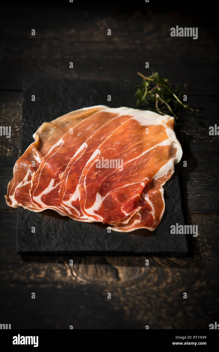 Prosciutto, jambon italien salés à sec Banque D'Images