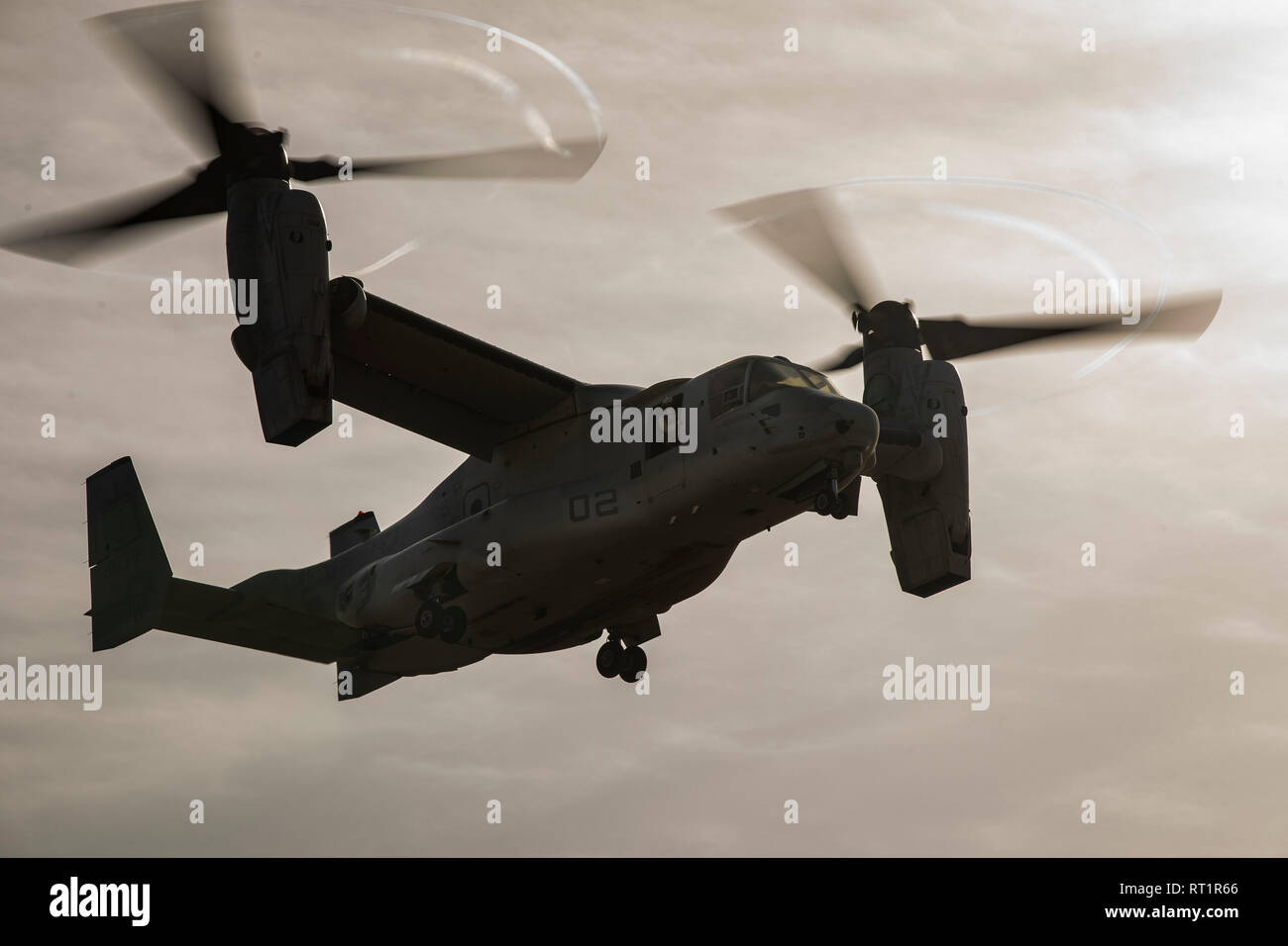 Avec les Marines de l'Escadron 165 de moyenne à rotor basculant, attaché à but spécial air-sol marin crise Response-Central Task Force, utiliser une commande MV-22B Osprey aircraft pour apporter des fournitures et du matériel à marines avec 3e Bataillon, 4e Régiment de Marines dans le sud-ouest de l'Asie 15 Janvier, 2019. Le SPMAGTF-CR-CC est spécifiquement conçu pour être capable de déployer l'aviation, la masse, et de la logistique des forces armées de l'avant à quelques minutes d'avis, et prend en charge le fonctionnement de travail inhérente à résoudre, avec les États membres et les forces des partenaires pour vaincre ISIS. (U.S. Marine Corps photo par le Sgt. Justin Huffty) Banque D'Images