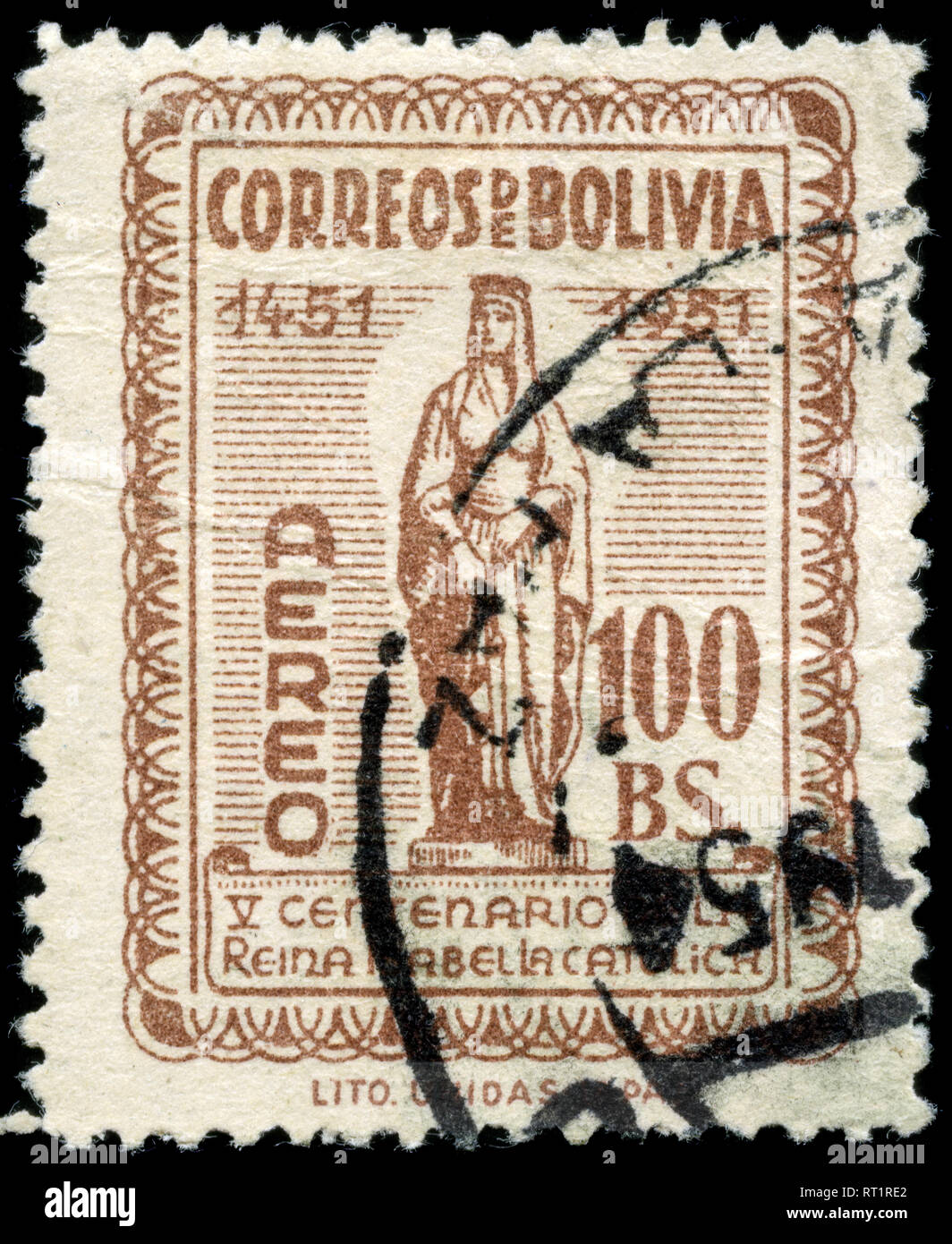 Timbre Poste De La Bolivie A La Naissance D Isabelle I De L Espagne 500e Anniversaire De La Serie Emise En 1952 Photo Stock Alamy Timbre Poste De La Bolivie A La Naissance D Isabelle I De L Espagne 500e Anniversaire De La Serie Emise En 1952 Photo Stock Alamy