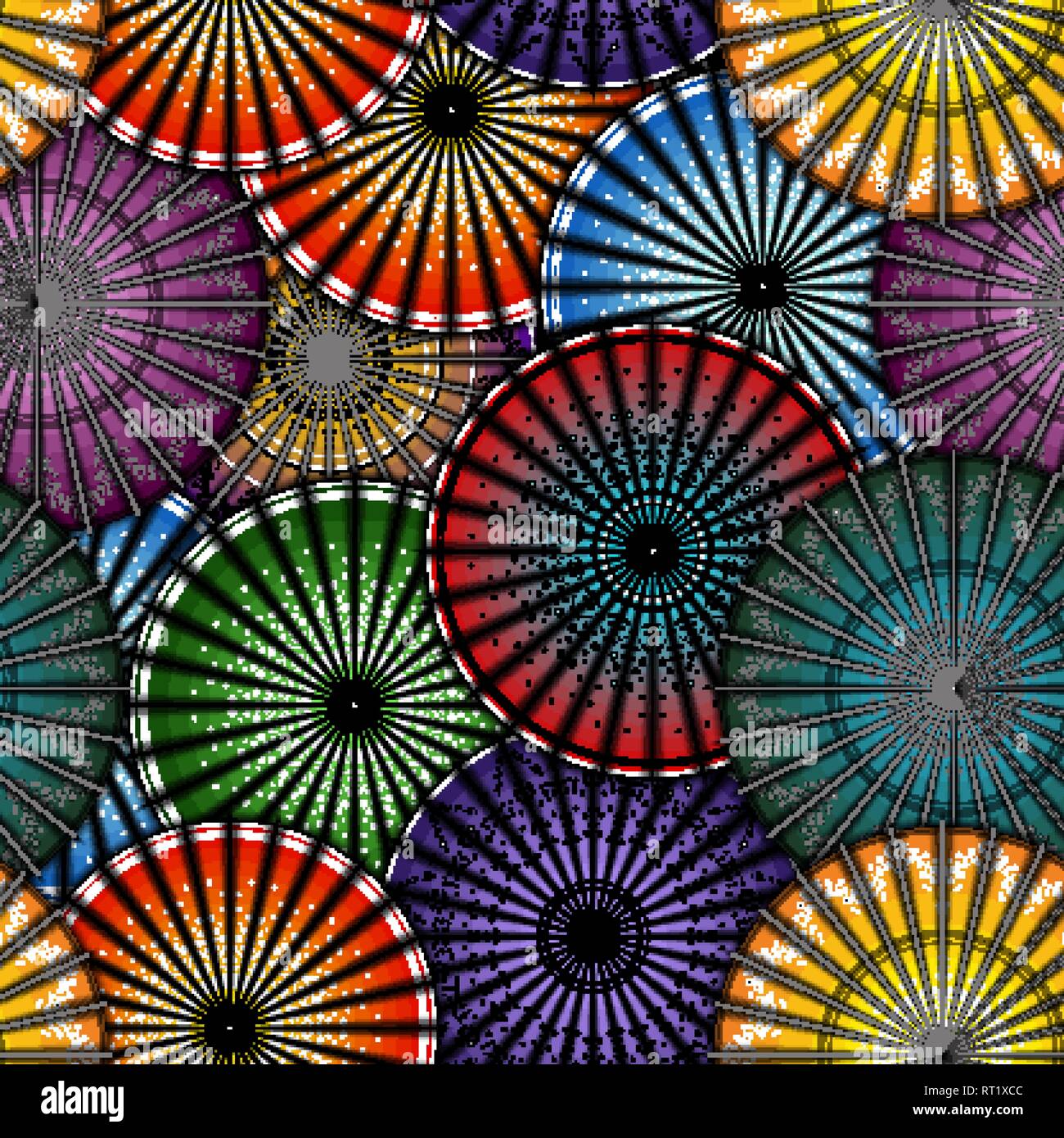 Parapluie japonais motif lumineux homogène. Vector Illustration Illustration de Vecteur