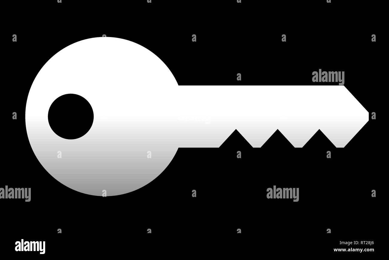 L'icône de clé - gradient blanc, isolé - vector illustration Illustration de Vecteur