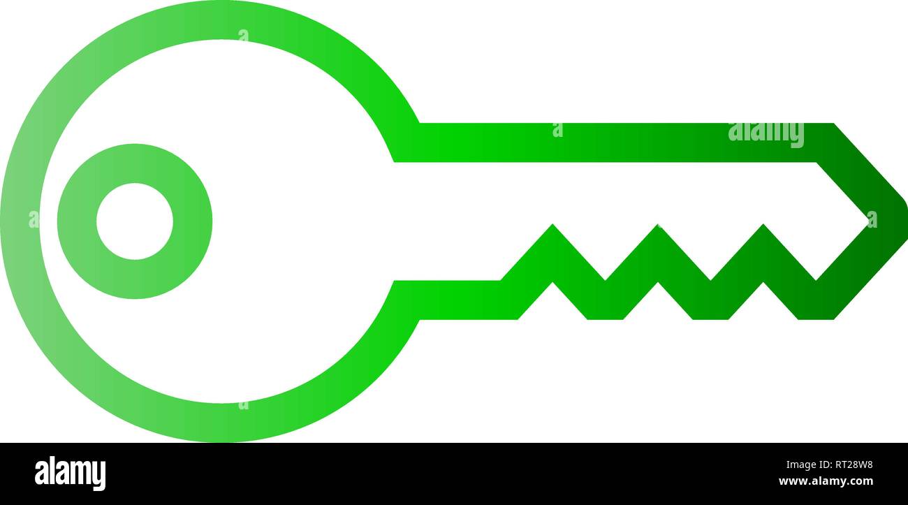 Symbole Clé verte - L'icône contour dégradé, isolé - vector illustration Illustration de Vecteur