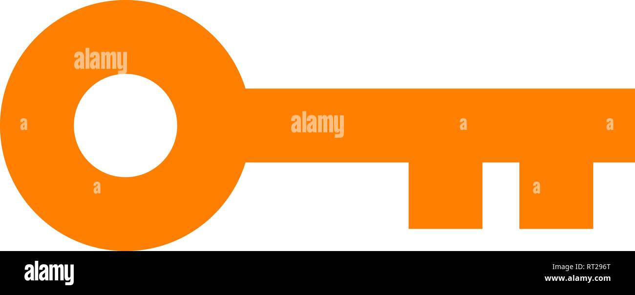 L'icône orange symbole de clé - simple, isolée - vector illustration ...