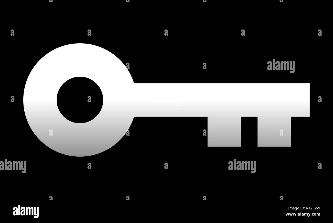 L'icône de clé - gradient blanc, isolé - vector illustration Illustration de Vecteur