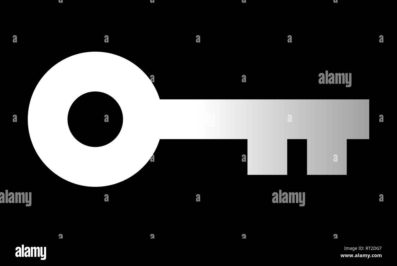 L'icône de clé - gradient blanc, isolé - vector illustration Illustration de Vecteur