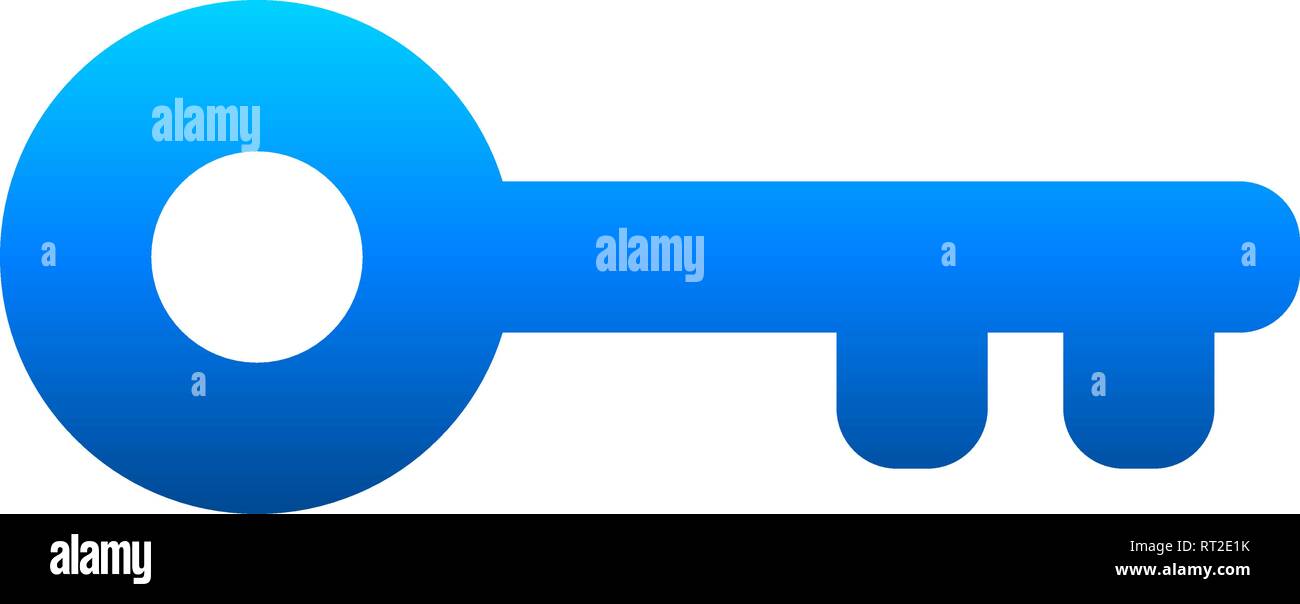 L'icône de clé - dégradé bleu, isolé - vector illustration Illustration de Vecteur