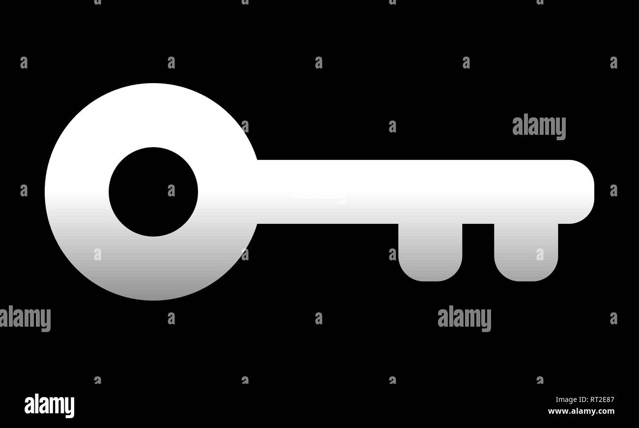 L'icône de clé - gradient blanc, isolé - vector illustration Illustration de Vecteur