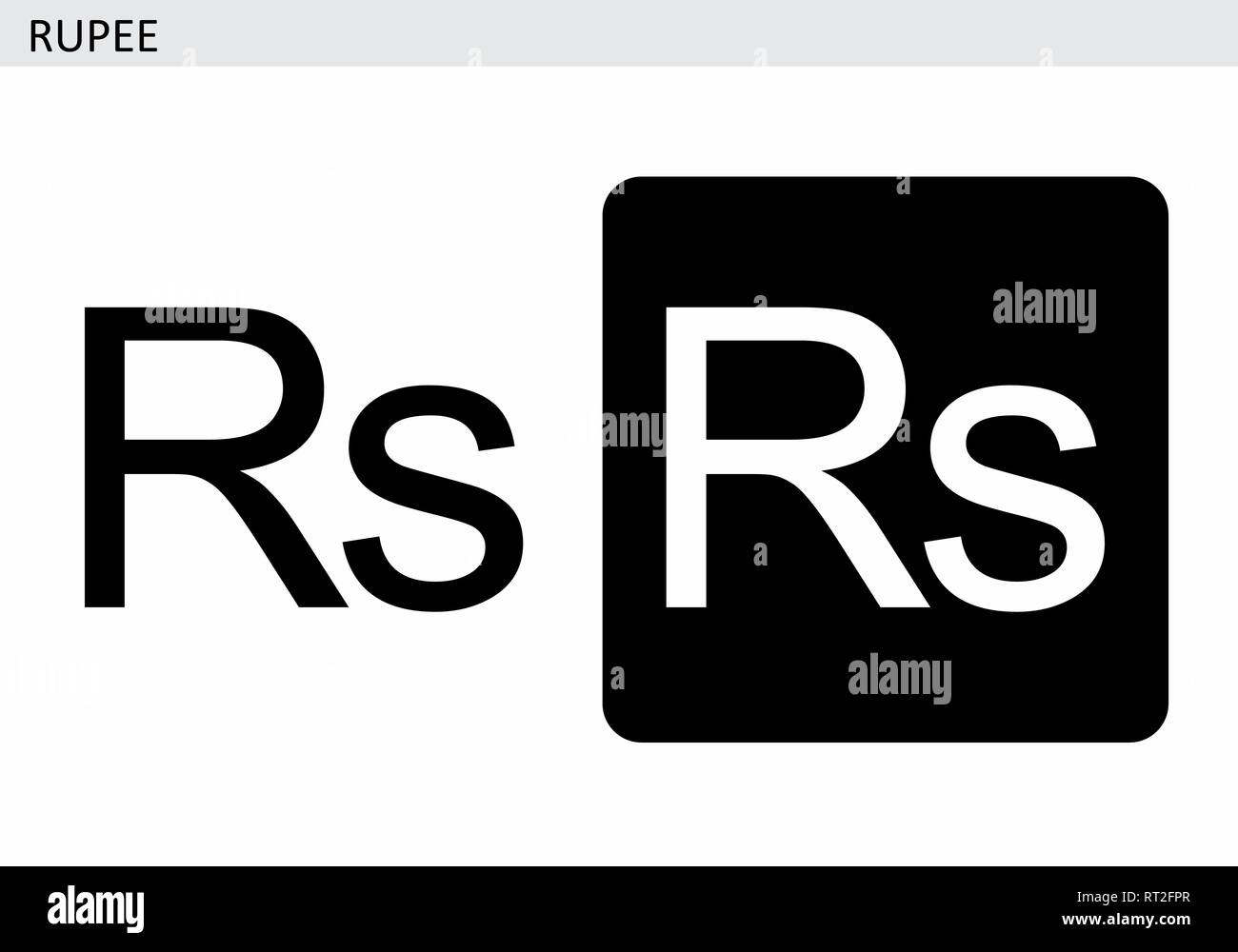 Rupee symbole de devise. Illustration noir et blanc. Illustration de Vecteur