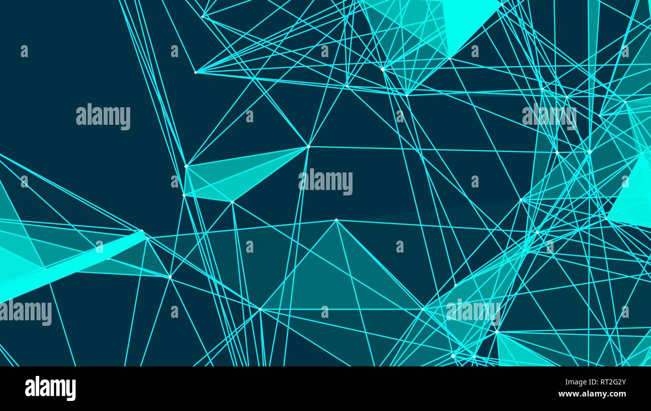 Abstract triangles avec les liaisons sont dans l'espace. Arrière-plan avec la connexion de points et de lignes. La structure de connexion Illustration de Vecteur