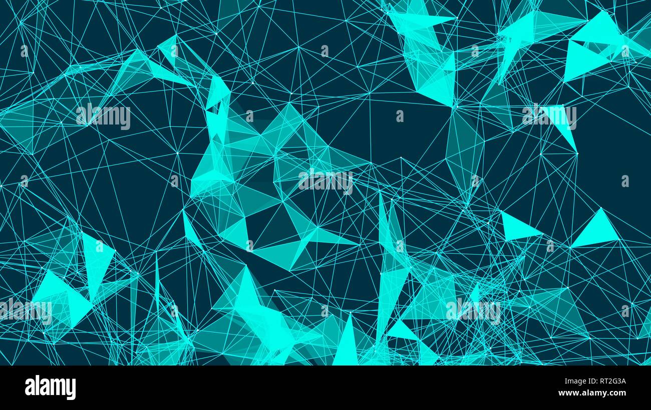 Abstract triangles avec les liaisons sont dans l'espace. Arrière-plan avec la connexion de points et de lignes. La structure de connexion Illustration de Vecteur