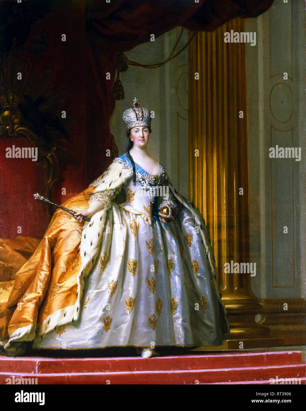 Catherine la Grande de son couronnement, peignoirs, Catherine II portrait peinture, c. 1778 Banque D'Images