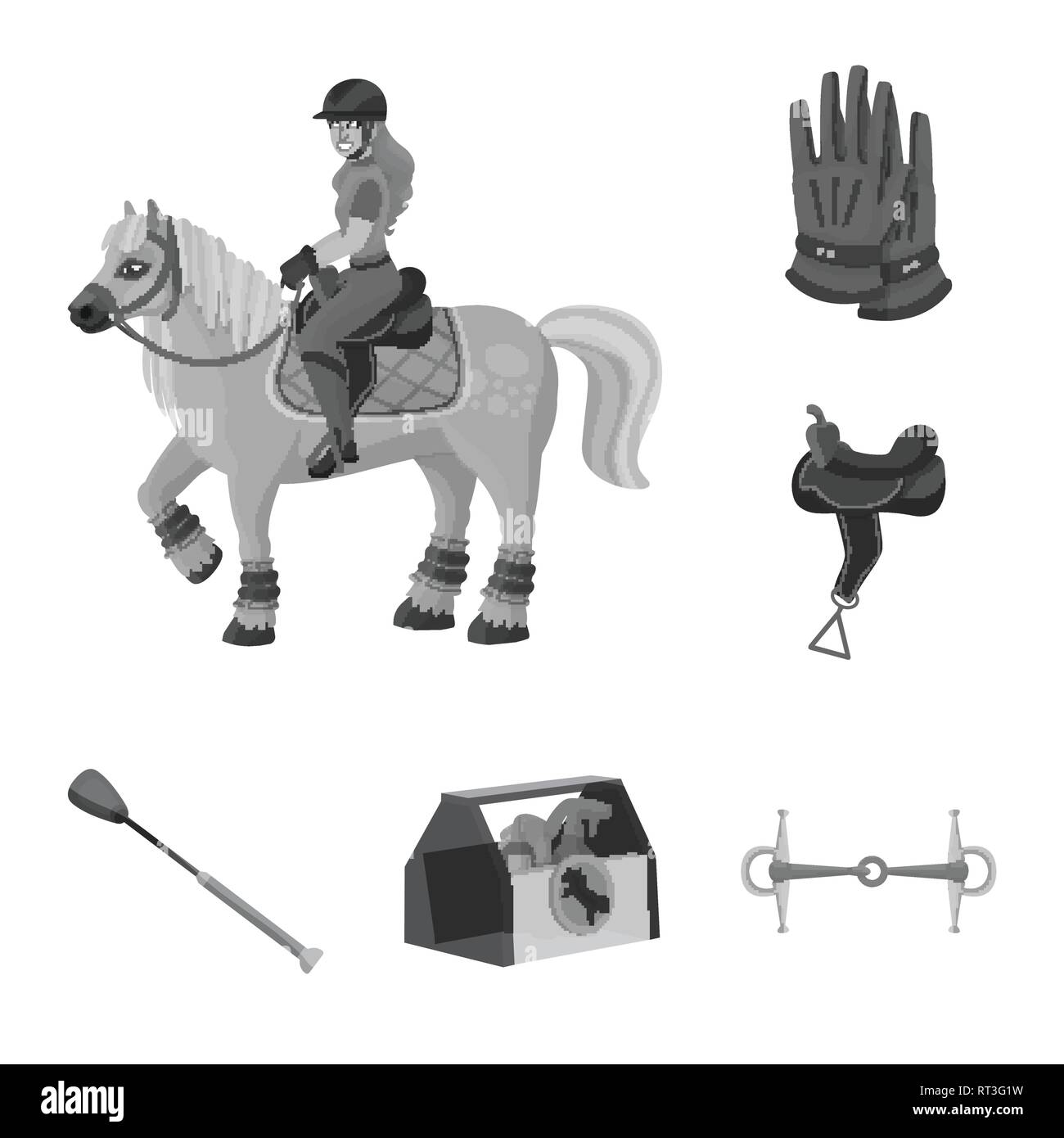 De la race et de vecteur conception logo cheval. Collection de la race et de l'icône vecteur course de stock. Illustration de Vecteur