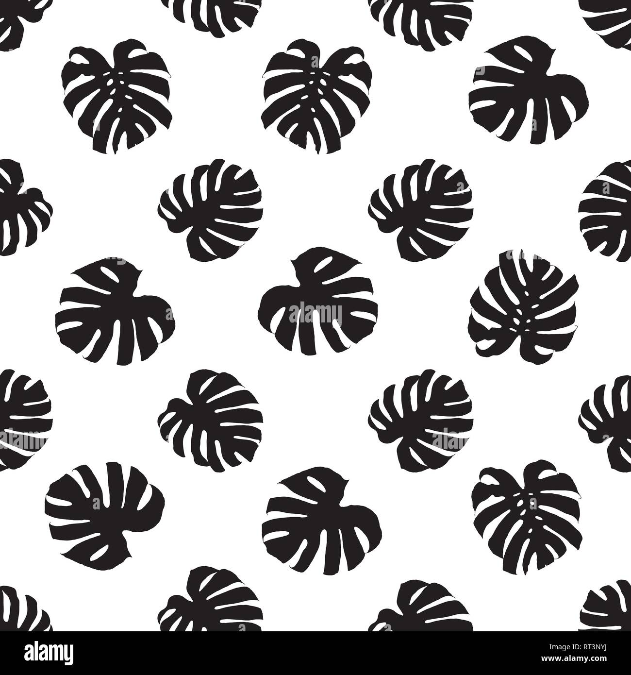 Monstera deliciosa silhouette laisse une impression de fond vectoriel continu Illustration de Vecteur
