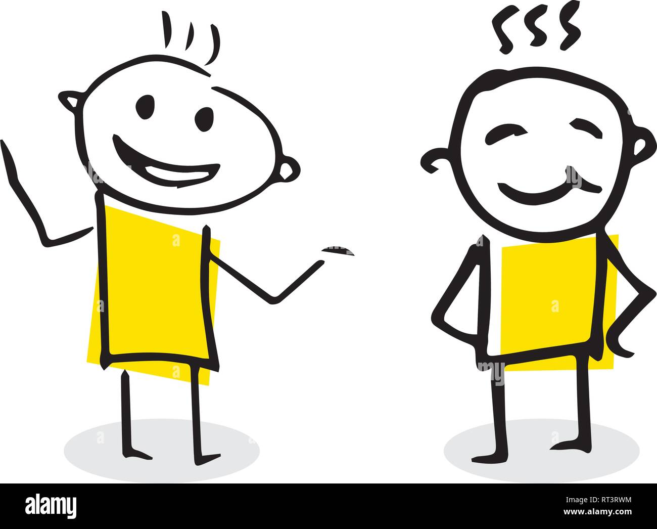 Deux stick figure en bonne conversation avec l'autre. Illustration de Vecteur