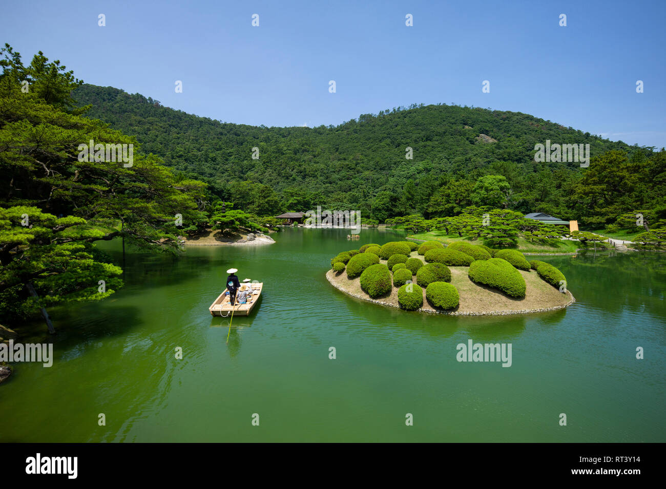 Ritsurin Gardens, Takamatsu, Shikoku, au Japon. Banque D'Images