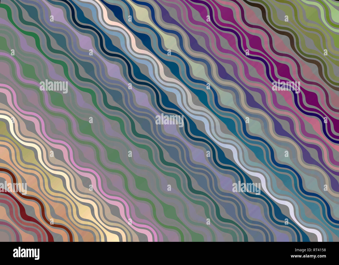 Bleu, vert, violet, blanc, marron et rose à motifs vagues fantasy background Banque D'Images