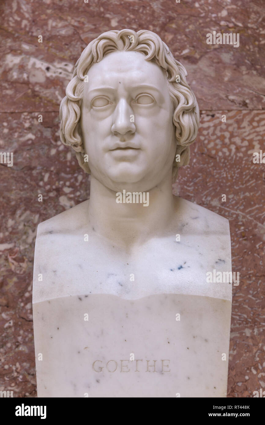 Johann Wolfgang von Goethe, écrivain allemand / écrivain, buste, Walhalla Donaustauf près de Memorial, l'Allemagne, l'Additional-Rights Clearance-Info-Not-Available- Banque D'Images