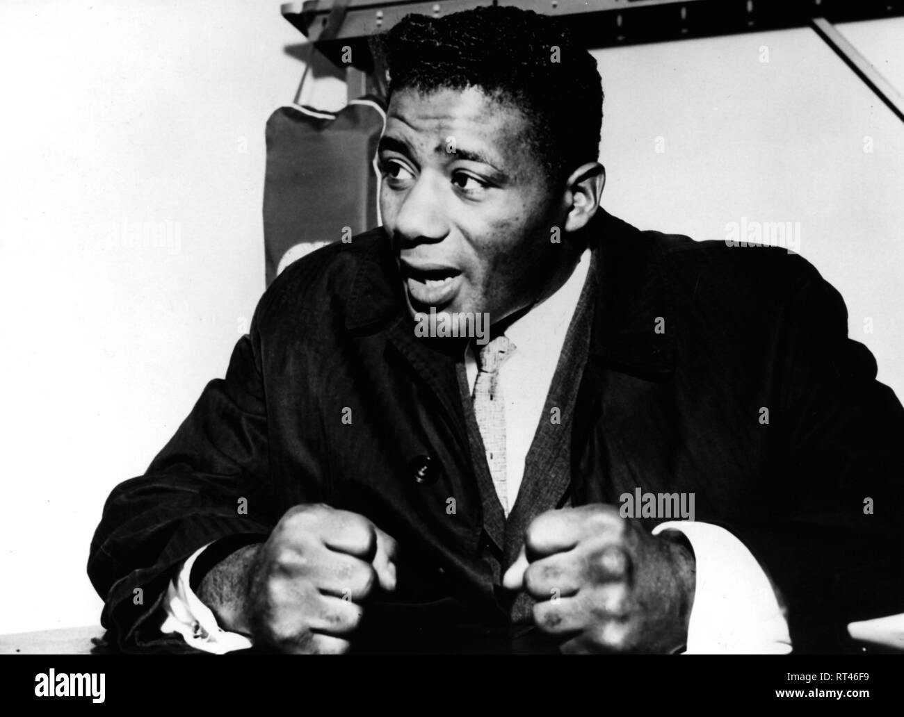 Patterson, Floyd, 4.1.1935 - 11.5.2006, boxeur américain, champion du monde des poids lourds, lors d'une conférence de presse, New York City, 5.4.1962, Additional-Rights Clearance-Info-Not-Available- Banque D'Images