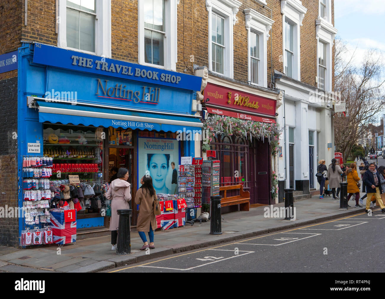Le Carnet de voyage Shop, Portobello Road, Notting Hill, Londres ; emplacement pour le film 'Notting Hill' Banque D'Images