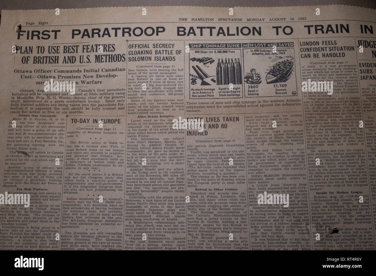 Bataillon Parachutiste canadien adhère à la Coalition internationale de lutte contre l'Allemagne nazie. Bataille contre le Parti national-socialiste des travailleurs allemands. Banque D'Images