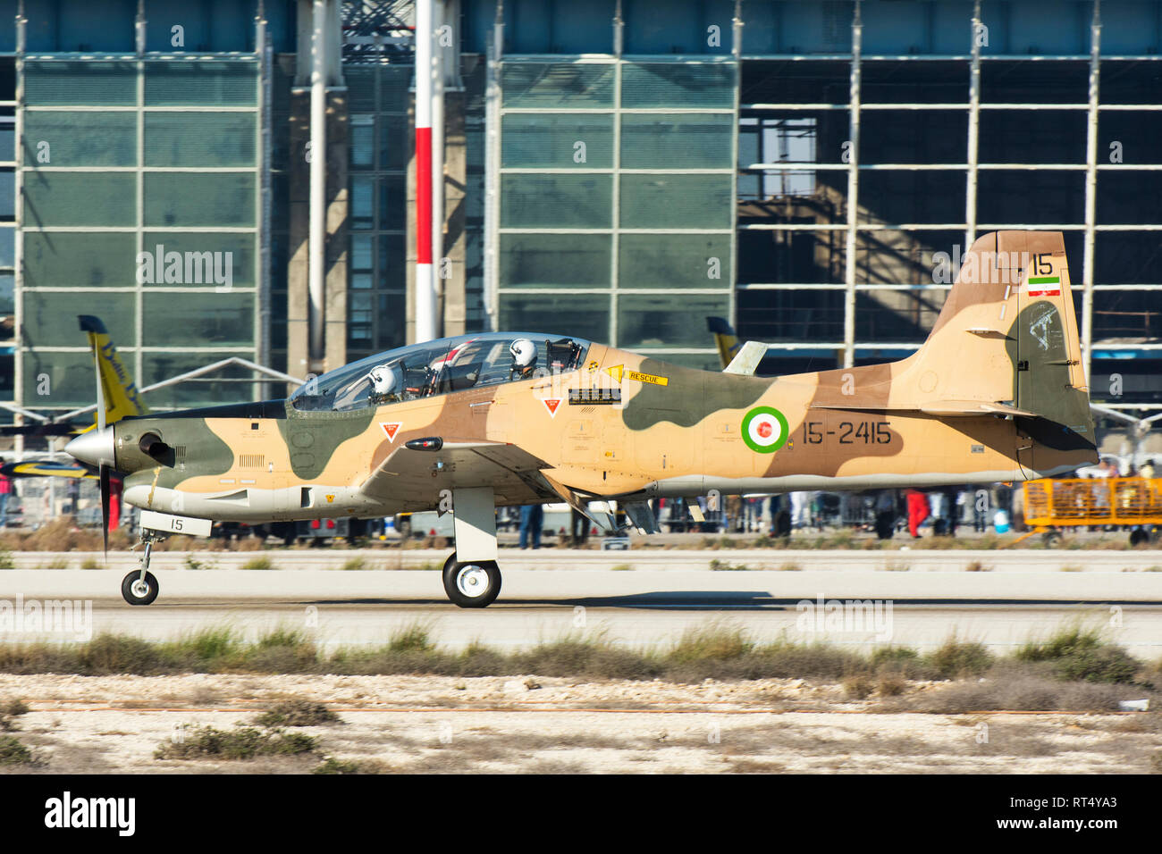 L'Embraer EMB 312 Tucano utilisés par le Corps des gardiens de la révolution islamique. Banque D'Images