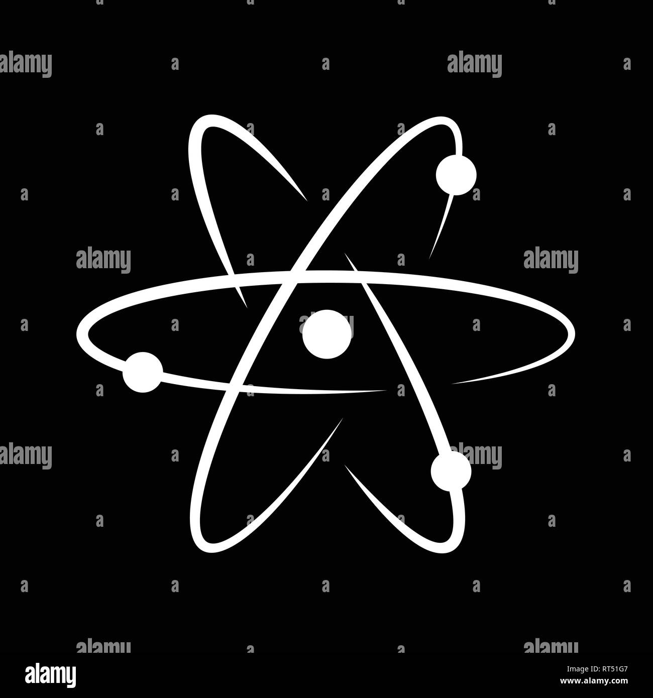 Icône de signe de l'atome. Symbole de la science pour la conception isolés Illustration de Vecteur