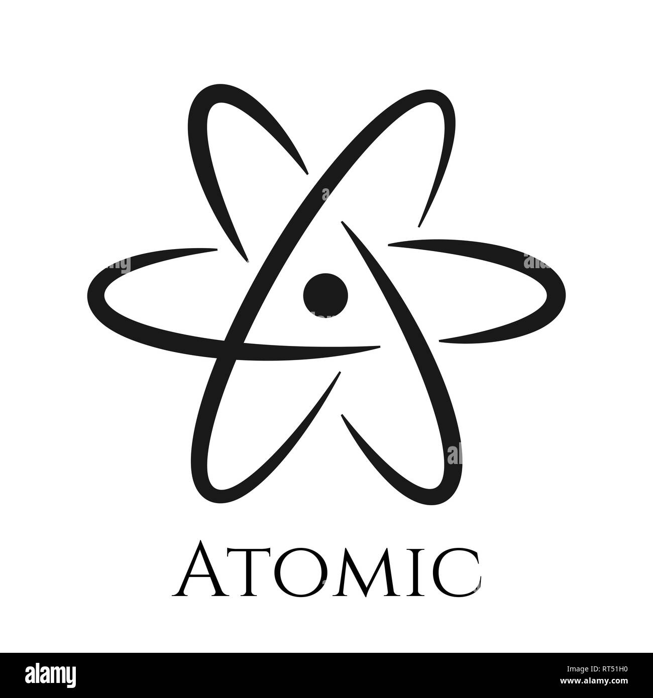 Icône de signe de l'atome. Symbole de la science pour la conception isolés Illustration de Vecteur