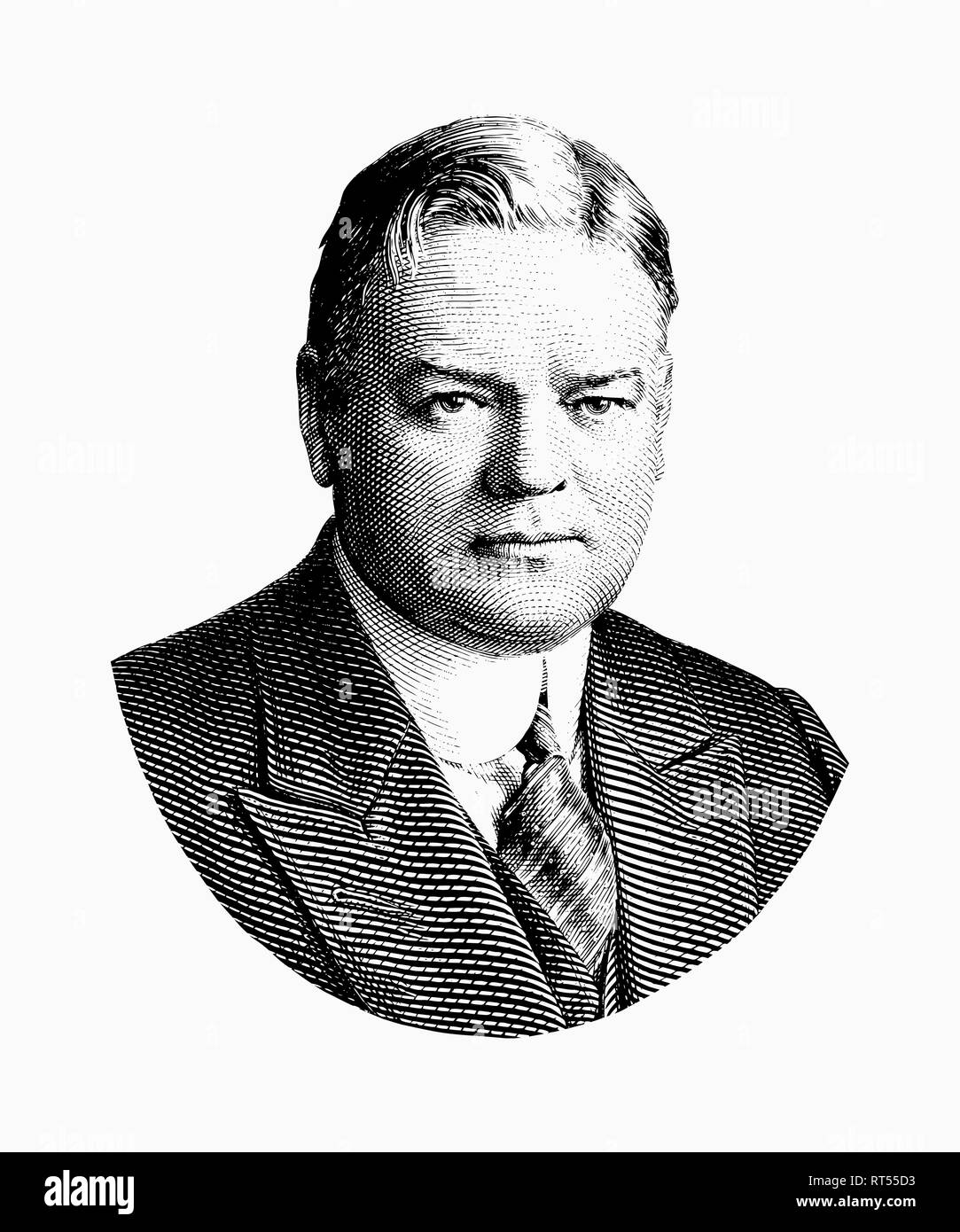 La conception de l'histoire politique des États-Unis du président Herbert Hoover. Banque D'Images