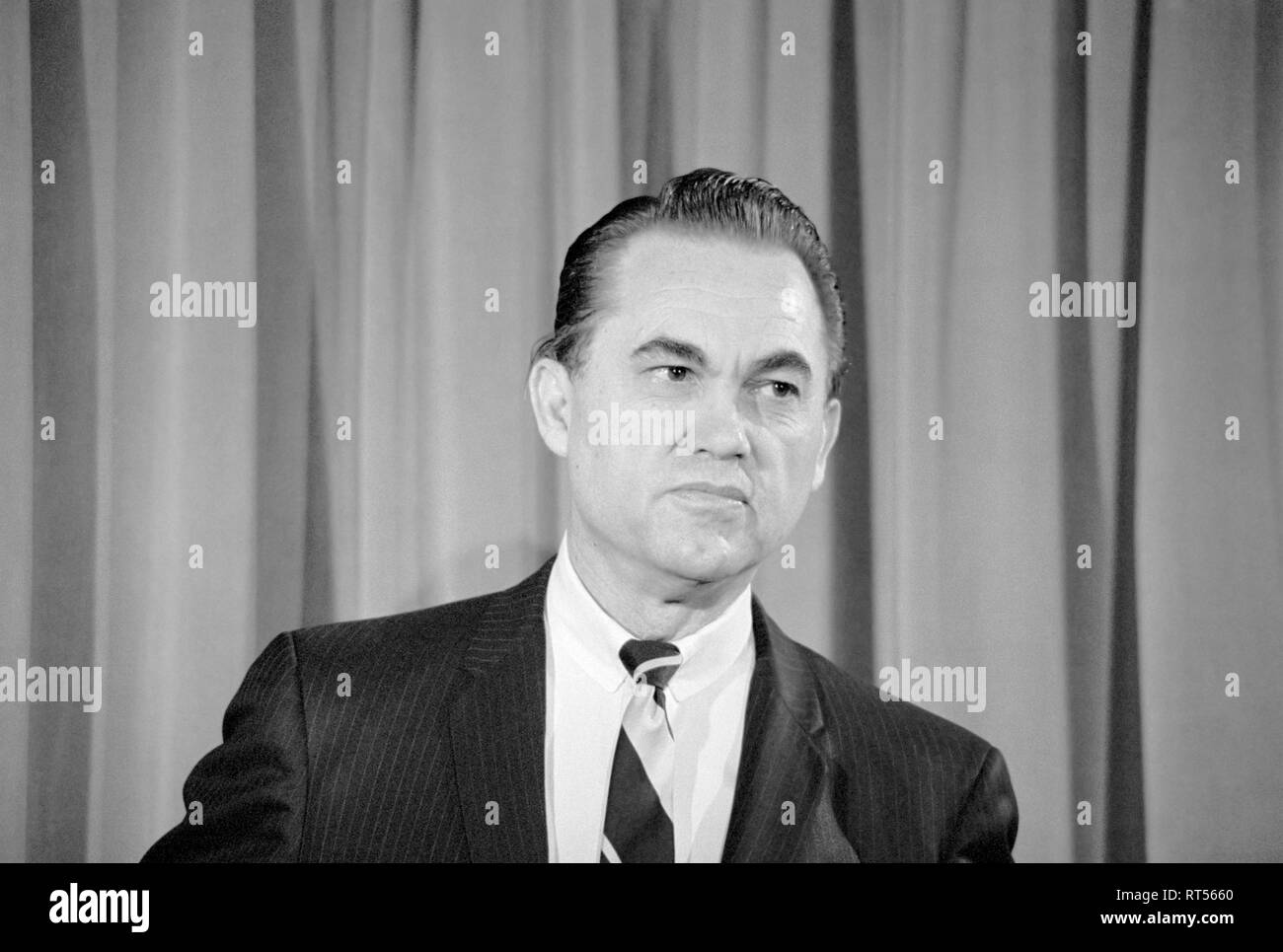 L'histoire américaine photographie de George Wallace annonçant sa campagne présidentielle. Banque D'Images