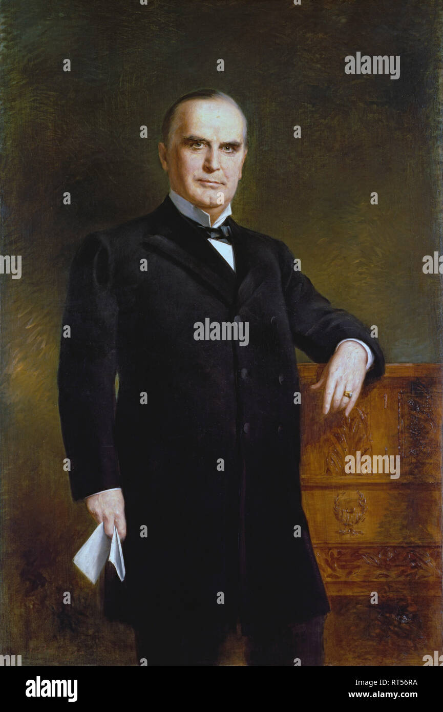 La peinture d'histoire de l'Amérique du Président William McKinley. Banque D'Images