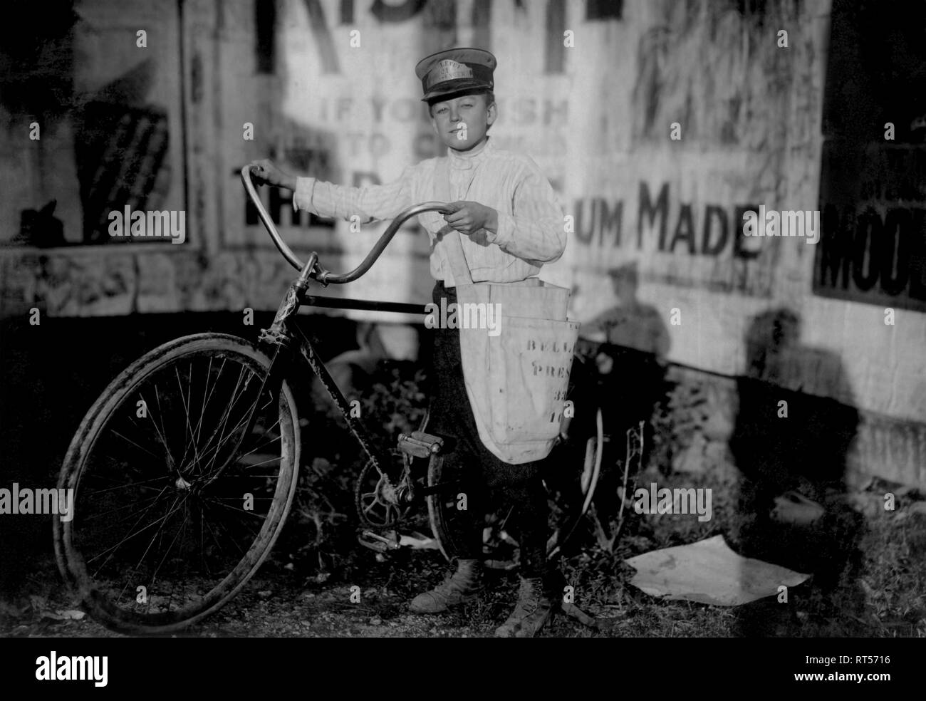 Un messager qui travaillent pour le service Messenger de Bellevue à Houston, Texas, 1913. Banque D'Images