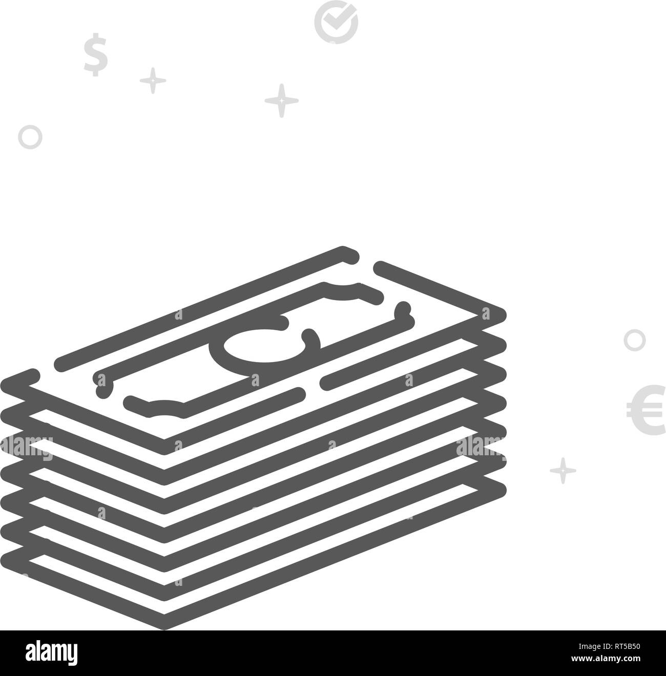 L'ensemble de l'argent sur l'icône de la ligne du vecteur. L'argent et les finances, le pictogramme Symbole, signe. Résumé Arrière-plan géométrique de la lumière. Avc. modifiable Régler l'épaisseur de ligne. De Illustration de Vecteur